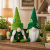 2 Pcs St Patrick's Day Gnome Plush Dolls Set, Shamrock Shelf Sitter Decor