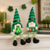 2 Pcs St Patrick's Day Gnome Plush Set, Irish Shamrock Shelf Sitter Decor