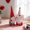 4 Pcs Valentine's Day Gnome Plush Dolls Set, Heart Love Shelf Sitter Decor