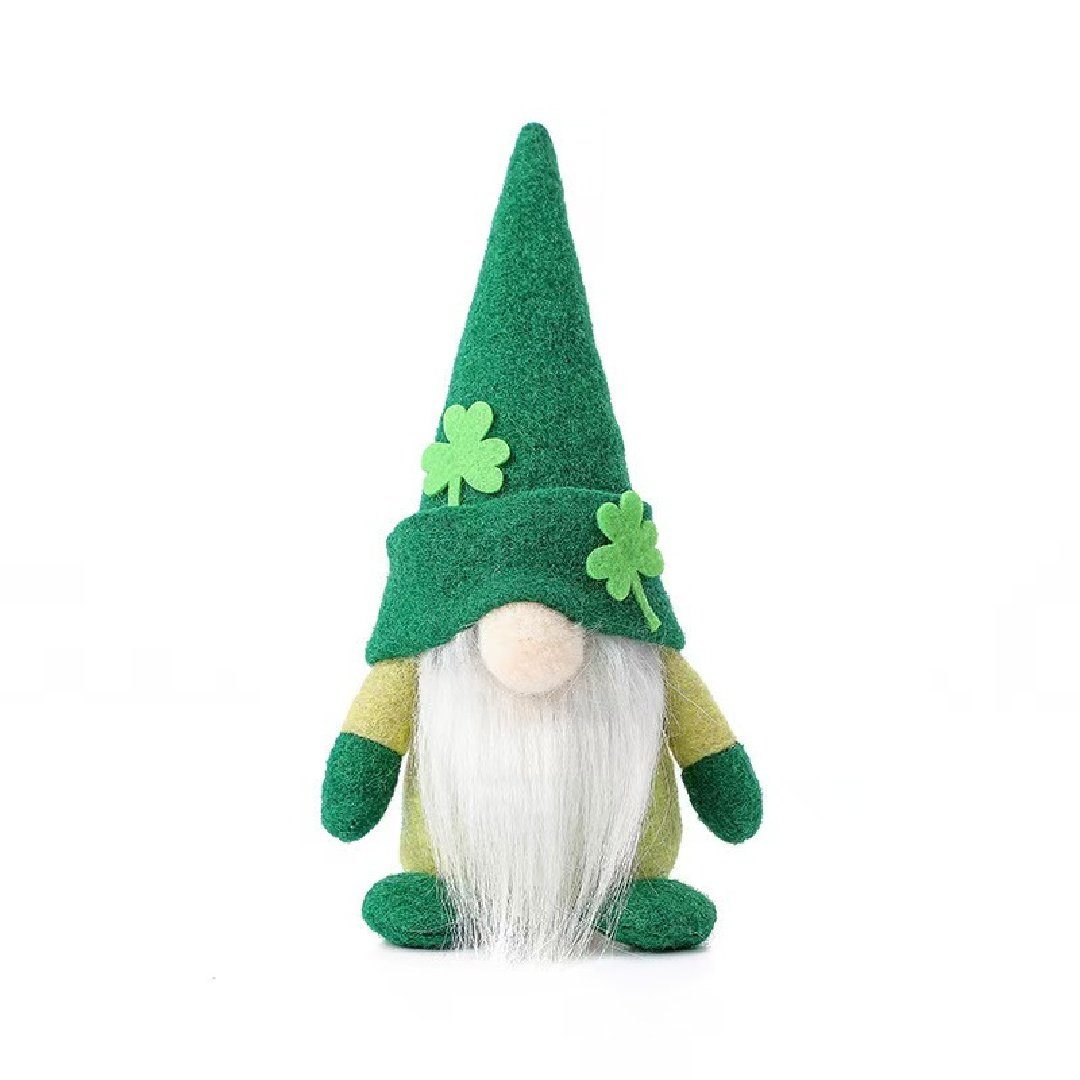 2 Pcs St Patrick's Day Gnome Plush Dolls Set, Shamrock Shelf Sitter Decor