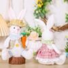 2 Pcs Easter Bunny Plush Dolls Set, Spring Rabbit Tabletop Decor