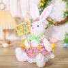 2 Pcs Easter Bunny Plush Dolls Set, Spring Rabbit Tabletop Decor