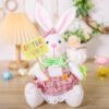 2 Pcs Easter Bunny Plush Dolls Set, Spring Rabbit Tabletop Decor