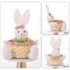 2 Pcs Easter Bunny Basket Plush Dolls Set, Spring Shelf Sitter Decor