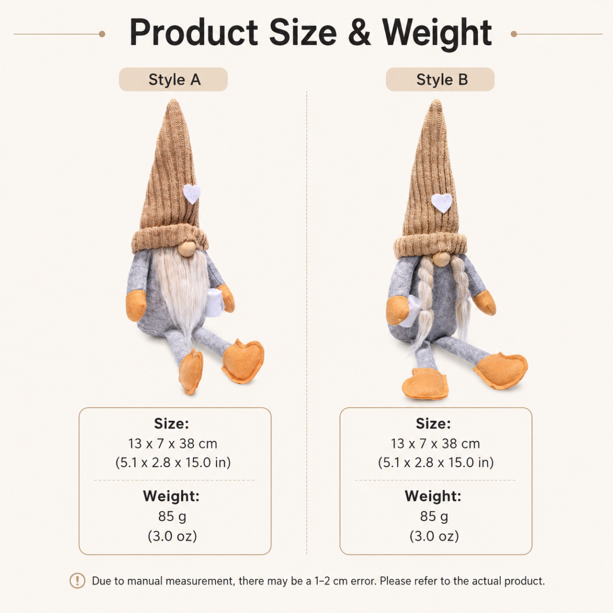 Fall Gnome Plush Dolls with Knitted Hat, Farmhouse Tabletop Decor
