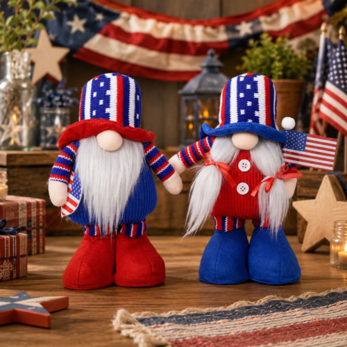 Red White Blue Gnome Plush Dolls, Patriotic Home Decorations