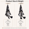 Black Gnome Plush Dolls, Farmhouse Sitting Tabletop Decor for Home