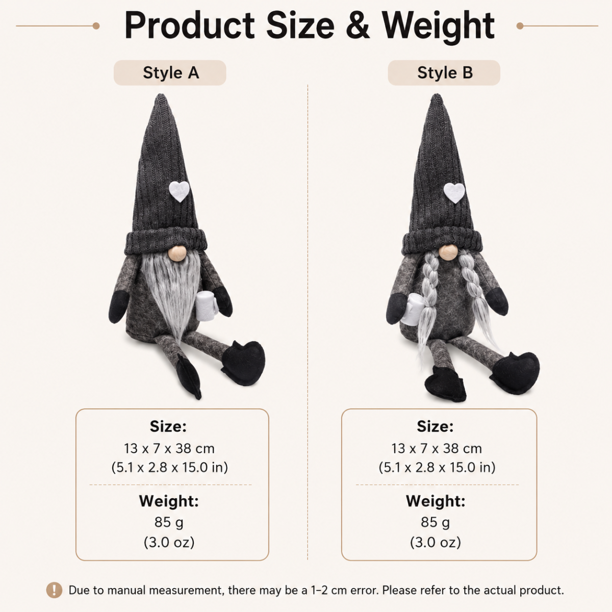 Black Gnome Plush Dolls, Farmhouse Sitting Tabletop Decor for Home