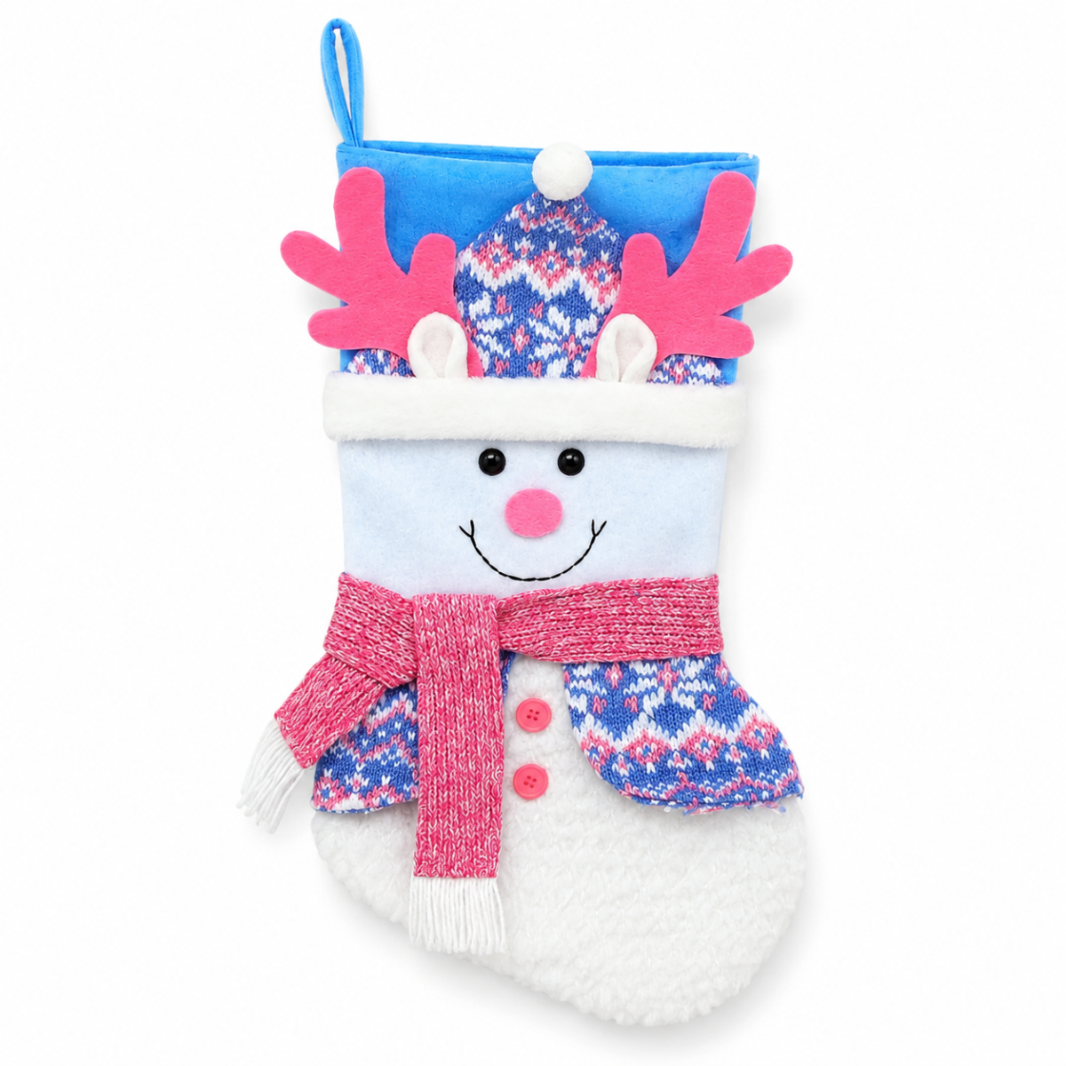 Christmas Stockings Gift Bags with Plush Santa Snowman Reindeer for Kids Gifts