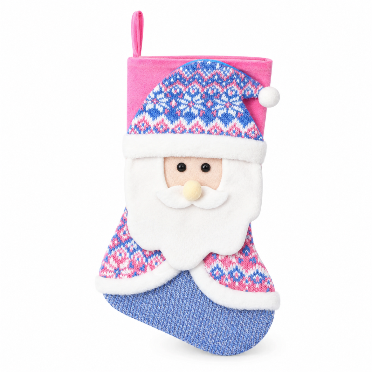 Christmas Stockings Gift Bags with Plush Santa Snowman Reindeer for Kids Gifts