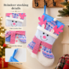 Christmas Stockings Gift Bags with Plush Santa Snowman Reindeer for Kids Gifts