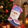 Christmas Stockings Gift Bags with Plush Santa Snowman Reindeer for Kids Gifts