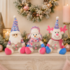 Christmas Candy Jars with Plush Santa Snowman Reindeer for Gifts & Table Decor
