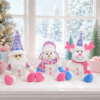 Christmas Candy Jars with Plush Santa Snowman Reindeer for Gifts & Table Decor