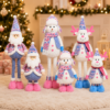 Large Christmas Plush Dolls with Retractable Legs, Santa Snowman Reindeer Decor