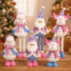 Christmas Plush Dolls with Retractable Legs, Santa Snowman Reindeer Standing Decor