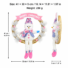 Cute Christmas Wreath Door Hanger with Plush Holiday Character and Pink Festive Banner