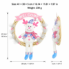 Cute Christmas Wreath Door Hanger with Plush Holiday Character and Pink Festive Banner
