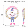 Cute Christmas Wreath Door Hanger with Plush Holiday Character and Pink Festive Banner