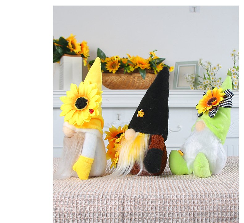 Sunflower Gnome Plush Doll, 3 Styles Spring Summer Shelf Sitter Decor
