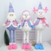 Large Christmas Plush Dolls with Retractable Legs, Santa Snowman Reindeer Decor