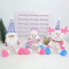 Christmas Candy Jars with Plush Santa Snowman Reindeer for Gifts & Table Decor