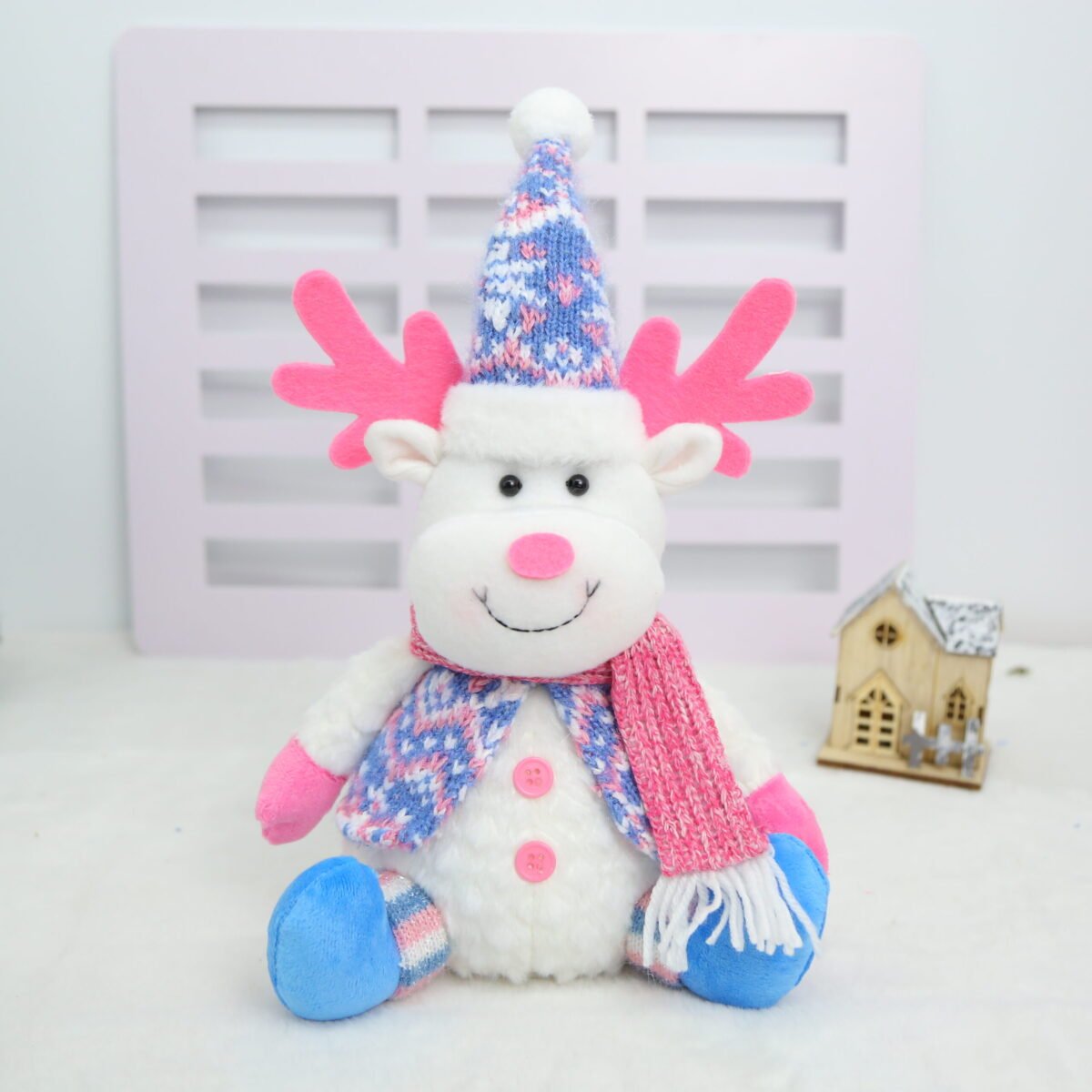 Christmas Tabletop Decorations, Plush Santa Snowman Reindeer Decor Set