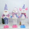 Christmas Plush Dolls with Retractable Legs, Santa Snowman Reindeer Standing Decor