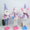 Christmas Plush Dolls with Retractable Legs, Santa Snowman Reindeer Standing Decor