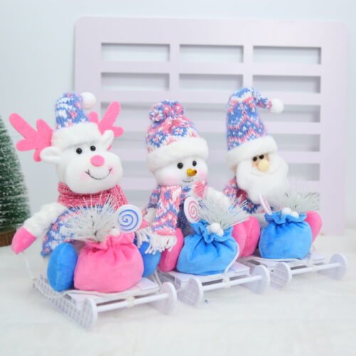 Christmas Plush Toys Set, Santa Snowman Reindeer Dolls for Holiday Decor
